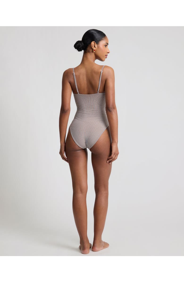 Onia Colette One-Piece, Alternate, color, Brown/White
