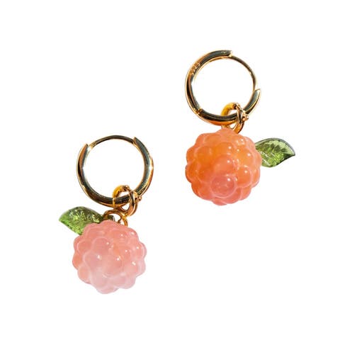 Harvest Raspberry Jade stone charm earrings