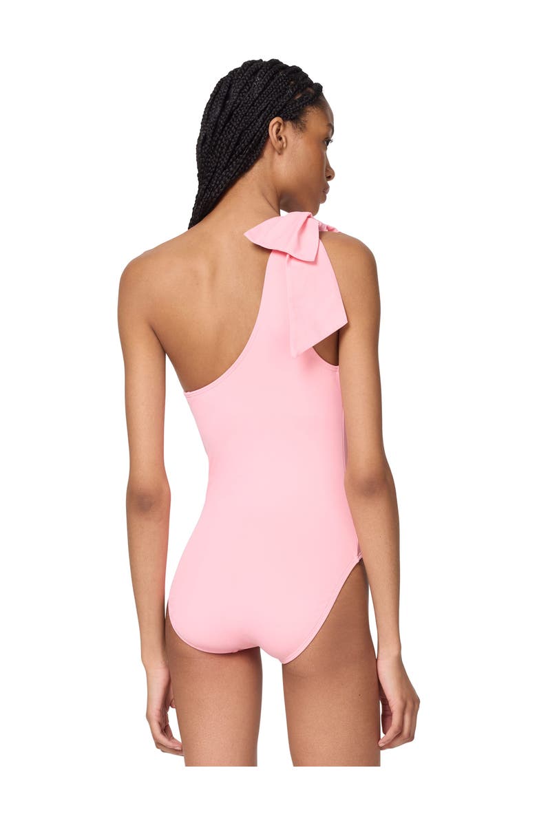 Kate Spade New York Shoulder Bow Tie One Shoulder One Piece Swimsuit, Alternate, color, Granita