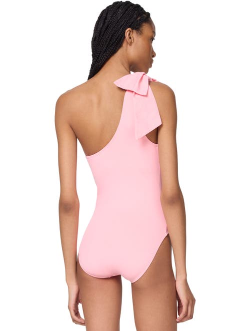 Kate Spade New York Shoulder Bow Tie One Shoulder One Piece Swimsuit In Pink
