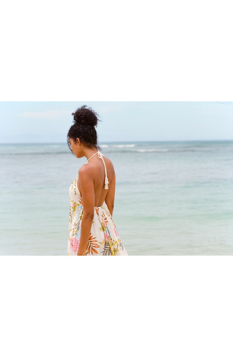 Vitamin A<sup>®</sup> Petra Floral Linen Cover-Up Maxi Dress, Alternate, color, 