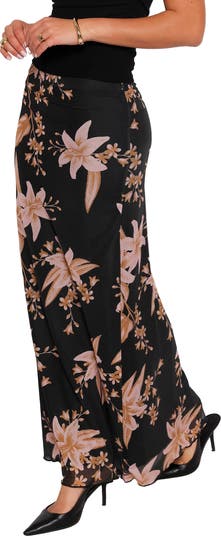 Devoré Floral Chiffon Maxi Skirt