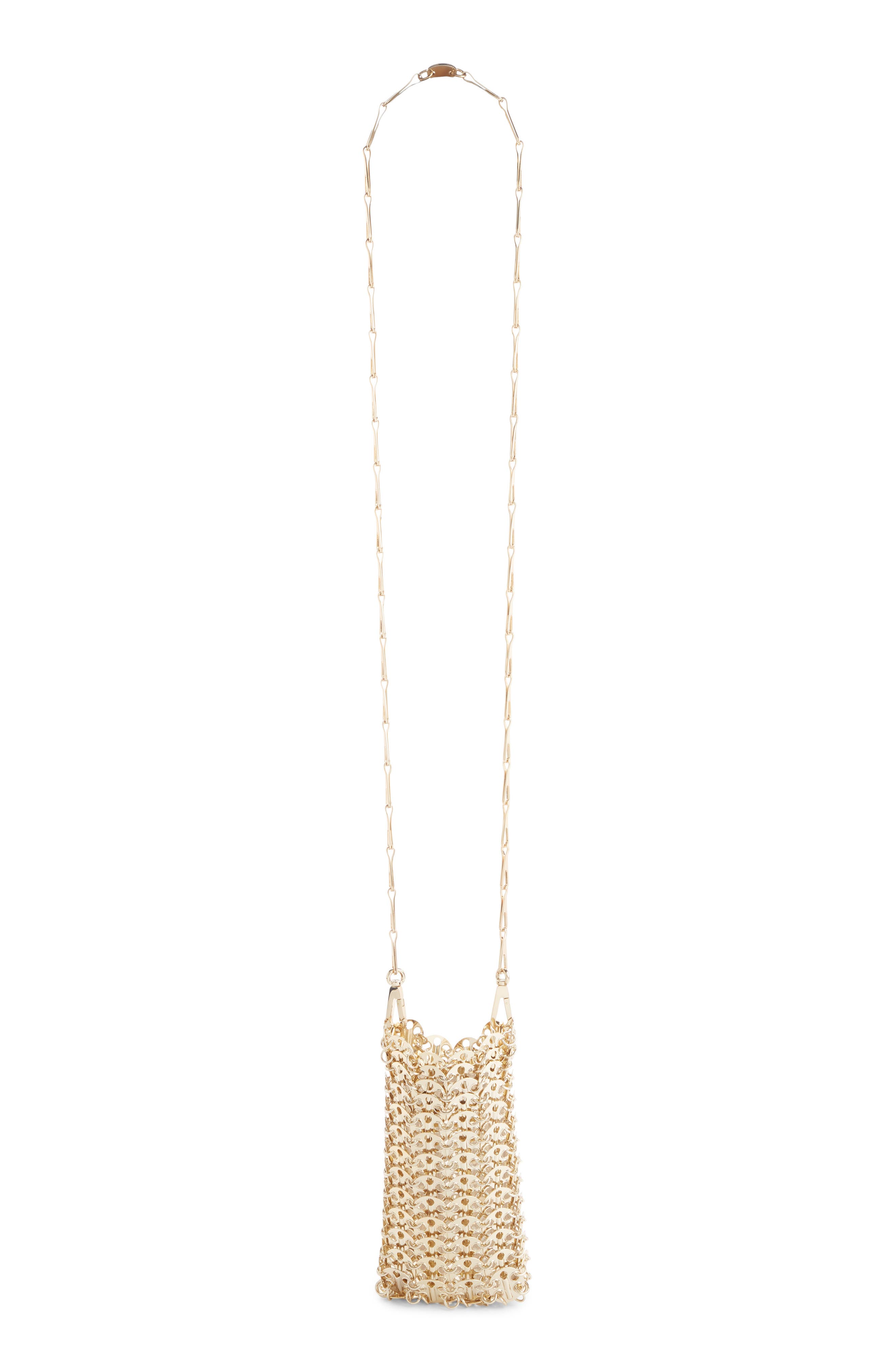 paco rabanne Mini Iconic 1969 Crossbody Bag, Main, color, LIGHT GOLD