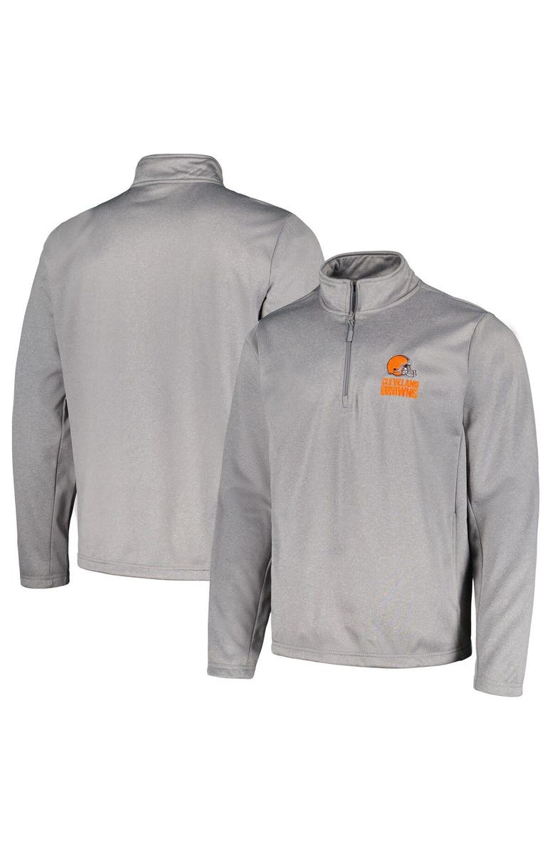 DUNBROOKE Men's Dunbrooke Heather Gray Cleveland Browns All-Star Tech Quarter-Zip Top, Alternate, color,