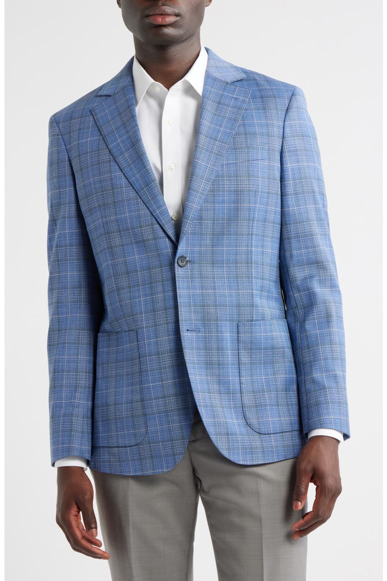 Azzur Plaid Wool Sport Coat, Alternate, color, BLUE AZZURRA TEXTURE PLAID
