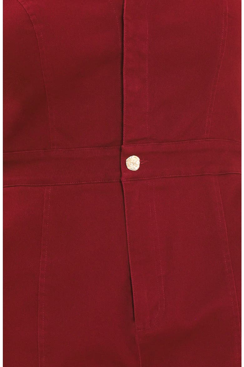 Sleeveless Wide Leg Denim Jumpsuit, Alternate, color, BURGUNDY