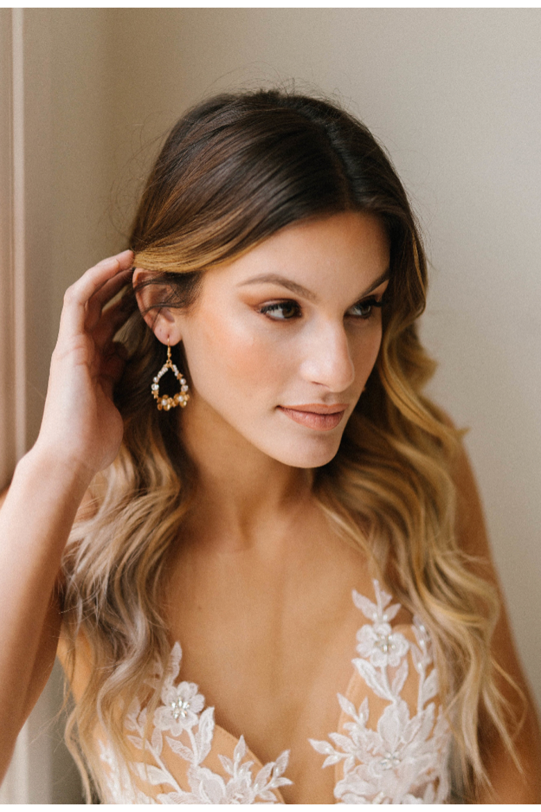 Maise Bridal Earrings, Main, color, Gold