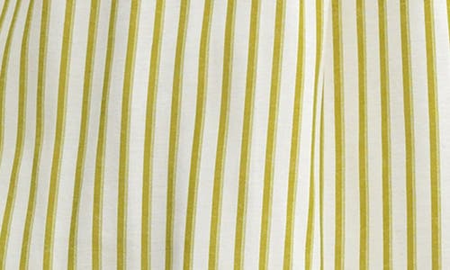 Lush Smocked Striped Midi Sundress In Green Ivory
