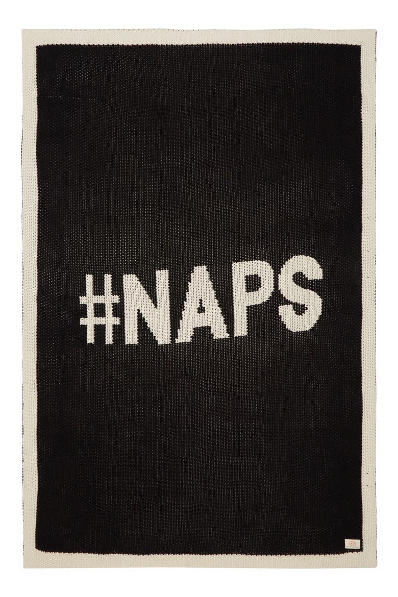 #NAPS Organic Cotton Baby Blanket, Main, color, BLACK/ OFF WHITE