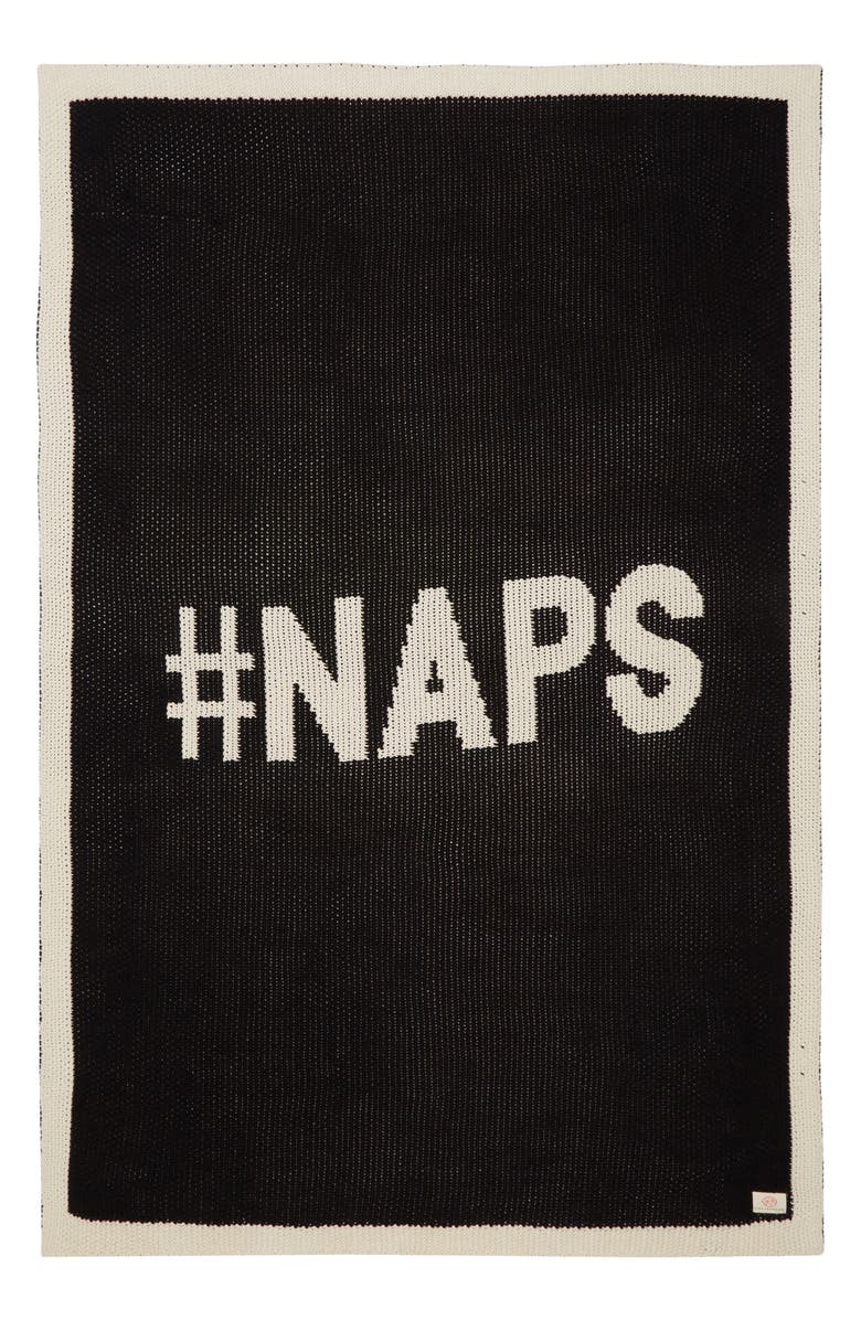Pink Lemonade #NAPS Organic Cotton Baby Blanket, Main, color, Black/ Off White