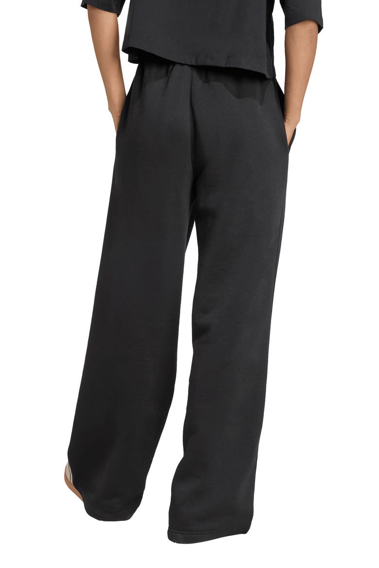 Essentials Fleece Wide Leg Pants, Alternate, color, BLACK/