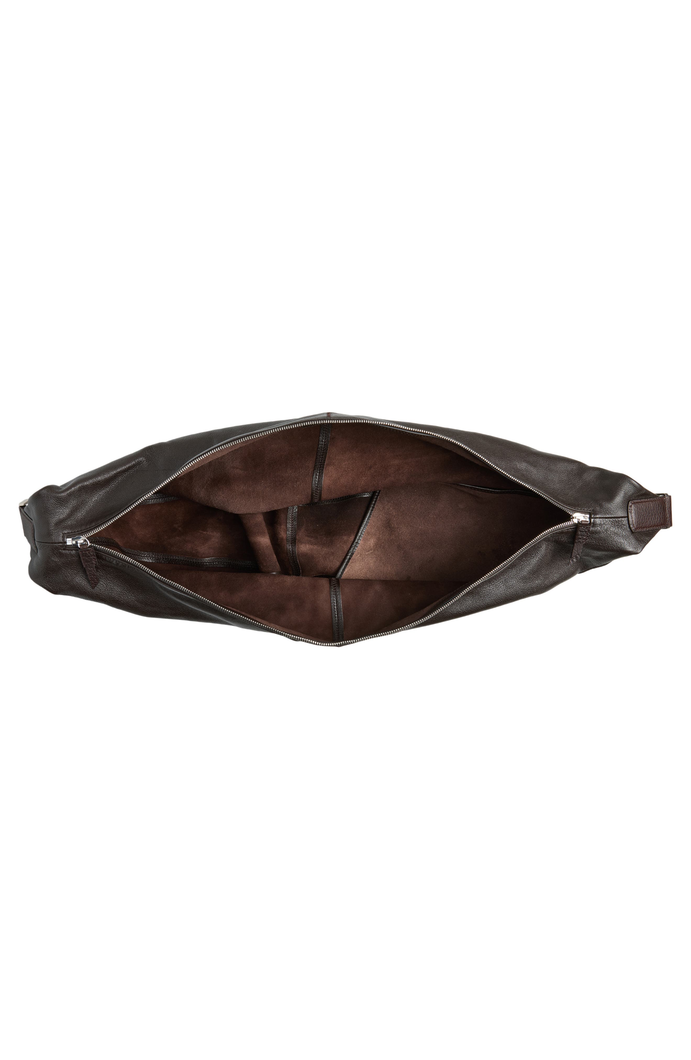 Quiver Clip Leather Hobo Bag, Alternate, color, DARK CHOCOLATE