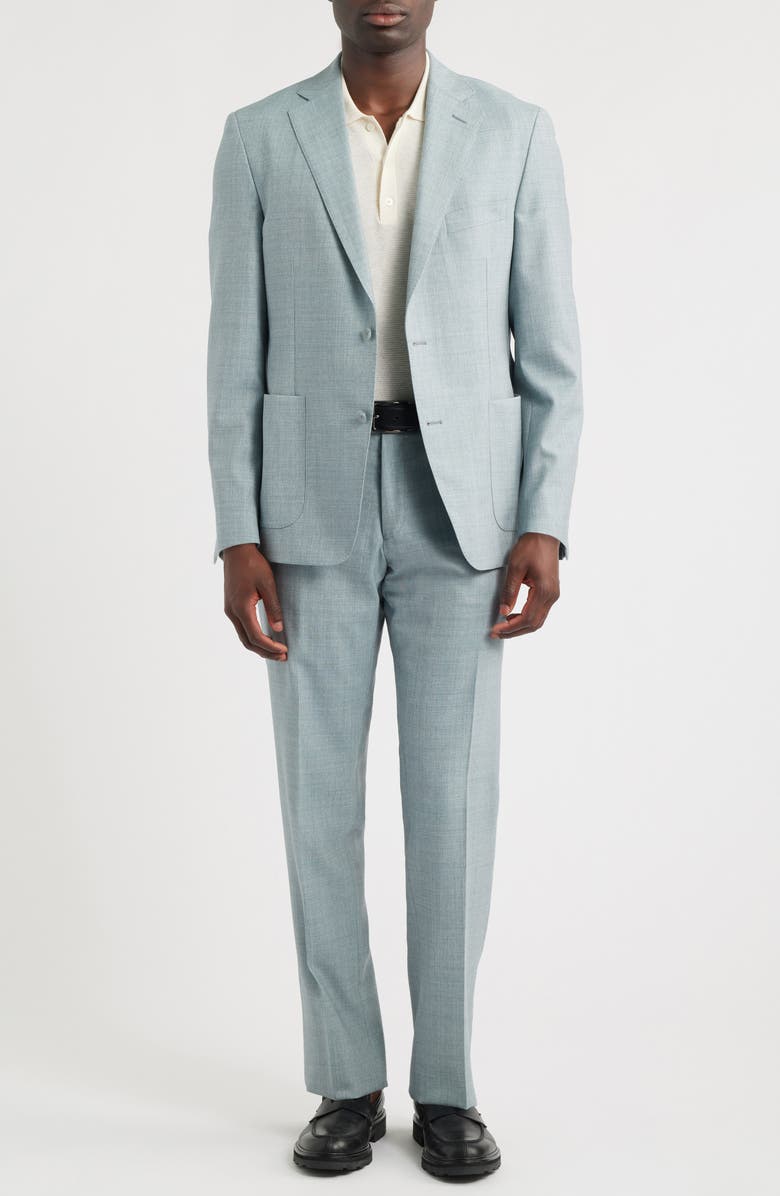 Vince Icon Relaxed Fit Wool Suit, Main, color, Light Green