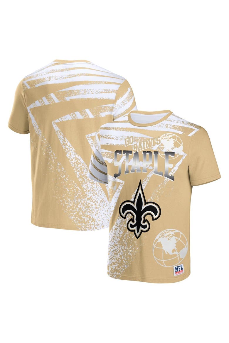 Men's NFL x Staple Gold New Orleans Saints All Over Print T-Shirt, Main, color, Gold
