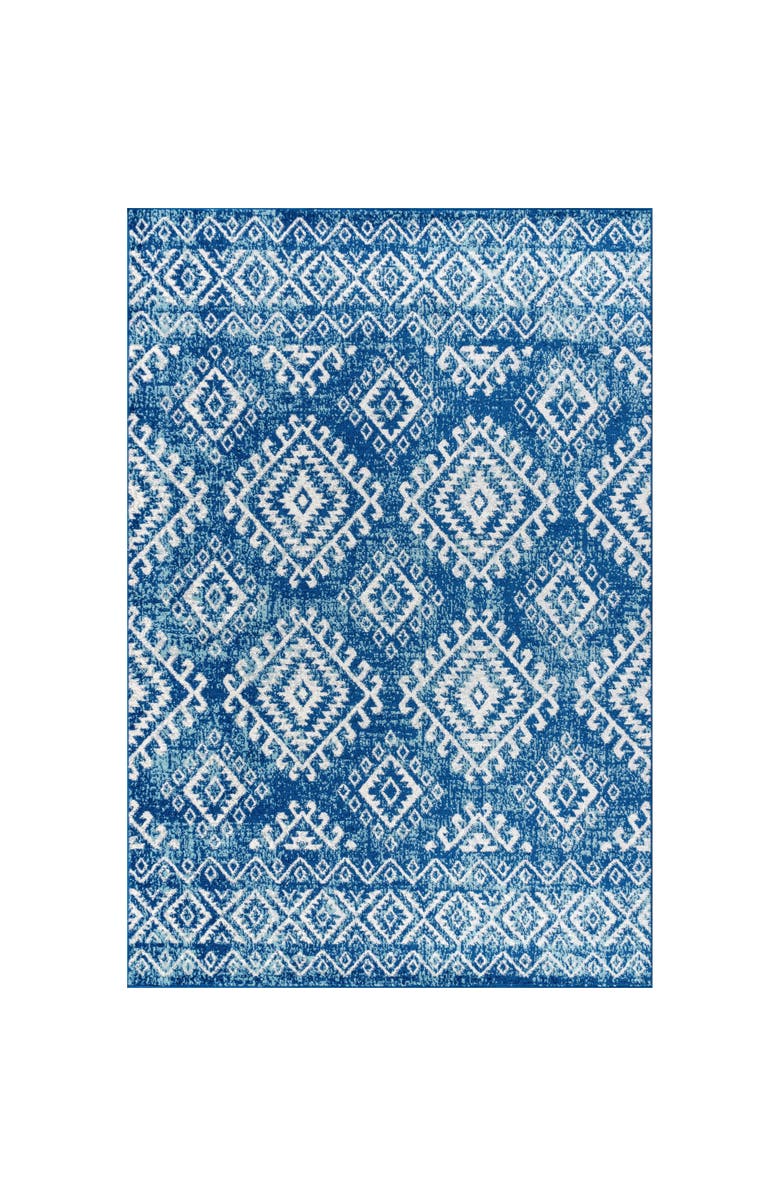 JONATHAN Y Moroccan HYPE Boho Vintage Area Rug, Main, color, Blue/White
