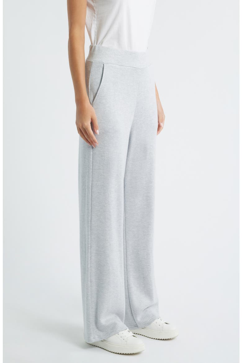 Ellery Rib Wide Leg Pants, Alternate, color, HEATHER GREY BRUSHED