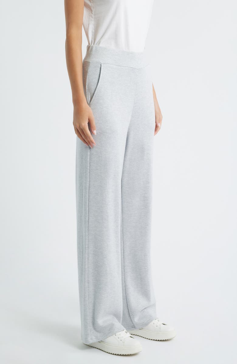 Rails Ellery Rib Wide Leg Pants, Alternate, color, Heather Grey Brushed