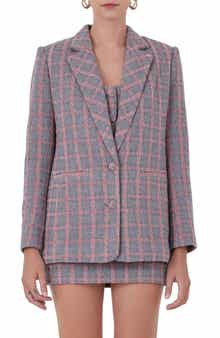 Endless Rose Plaid Tweed Blazer