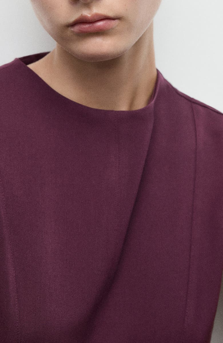 MANGO Seam Sleeveless Minidress, Alternate, color, Burgundy