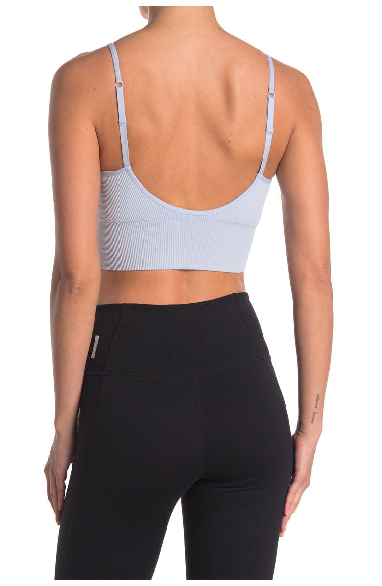 Z by Zella Ribbed Seamless Longline Bralette, Alternate, color,