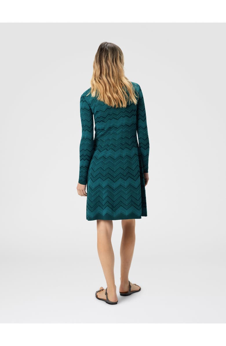 Missoni Long Sleeve Short Dress With Chevron Pattern, Alternate, color, Multicoloured