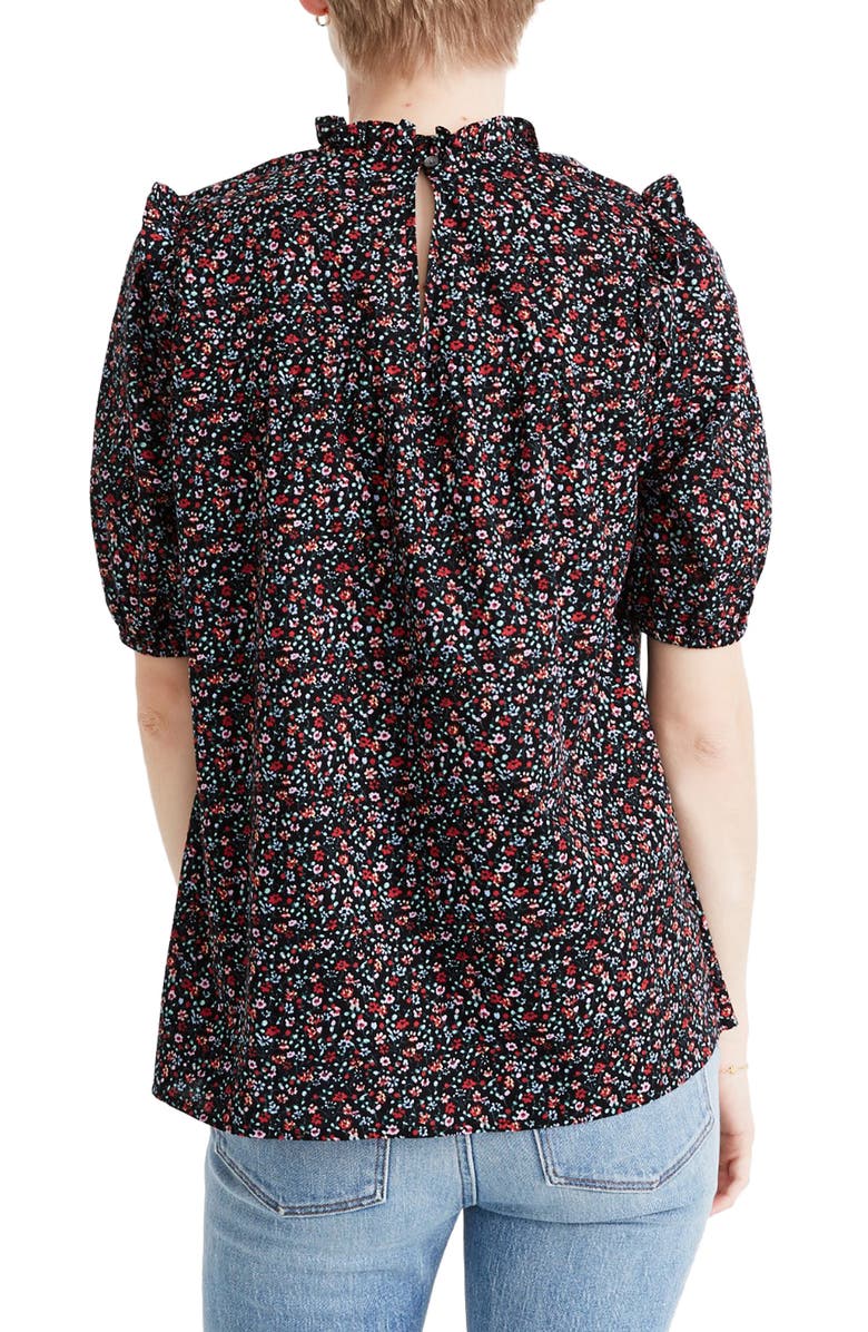 Madewell Ruffle Puff Sleeve Top, Alternate, color, 