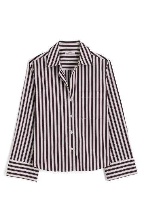 Madewell Easy Y-neck Poplin Button-up Shirt In Multi