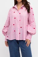 Label of Love Heart Embroidered Shirt