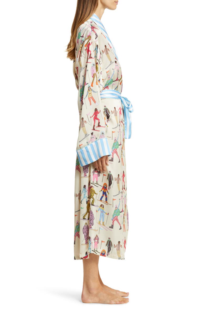 Karen Mabon Skiing Long Satin Robe, Alternate, color, 
