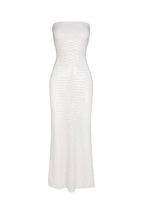 Sculpty Strapless Piano Sequin Dress