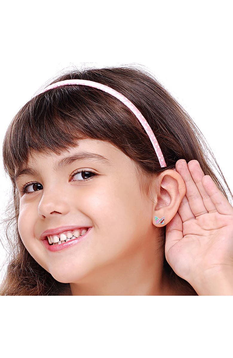 Chanteur Kids' Butterfly Stud Earrings, Alternate, color, Rainbow Multi