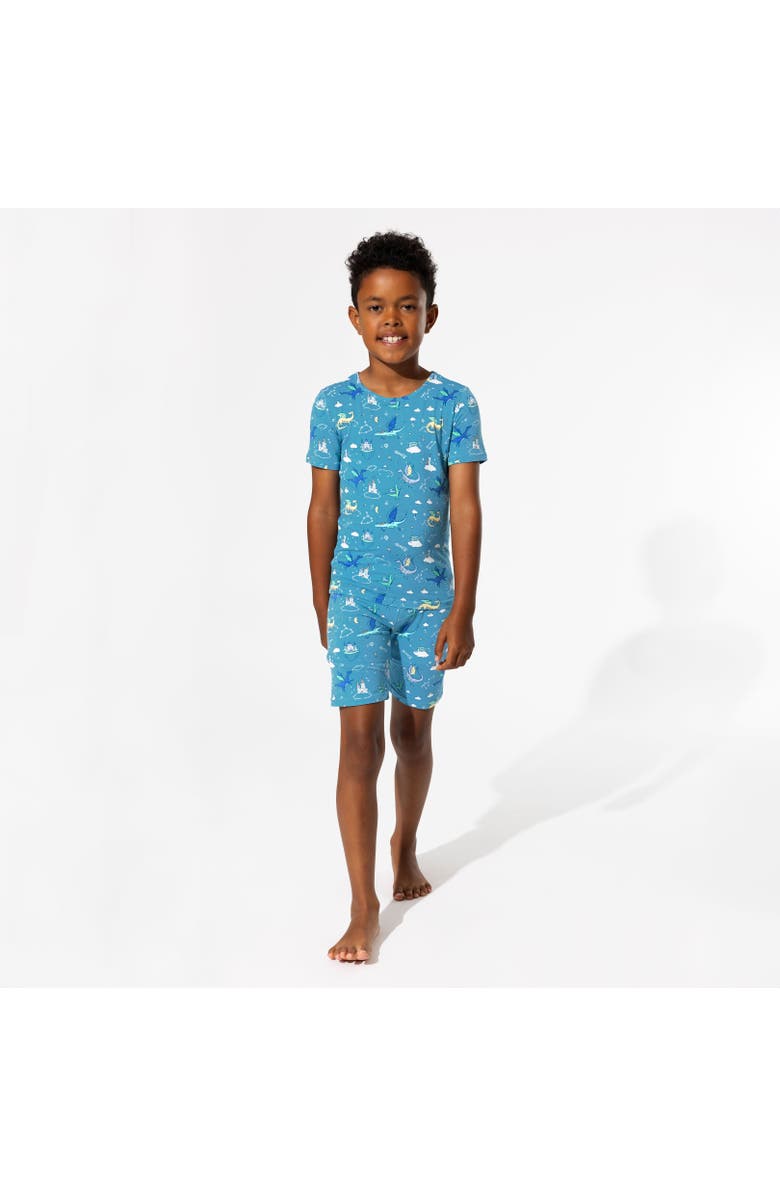 Bellabu Bear Dragon Dreams Kids 2-Piece Short Sleeve & Shorts Pajama Set, Alternate, color, Dragon Dreams
