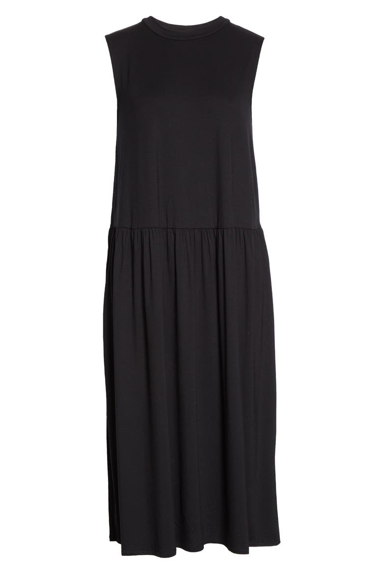 Drop Waist Sleeveless Dress, Alternate, color, BLACK