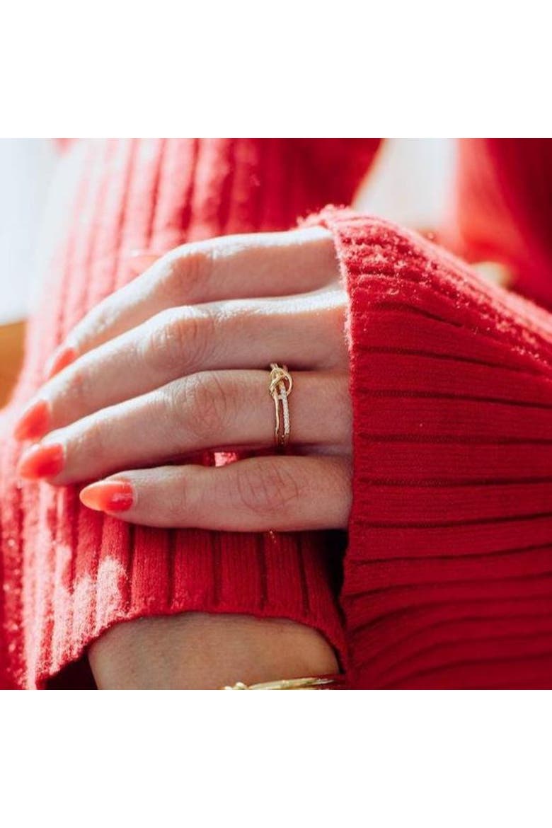 The Kensington Knotline Ring, Alternate, color, Gold