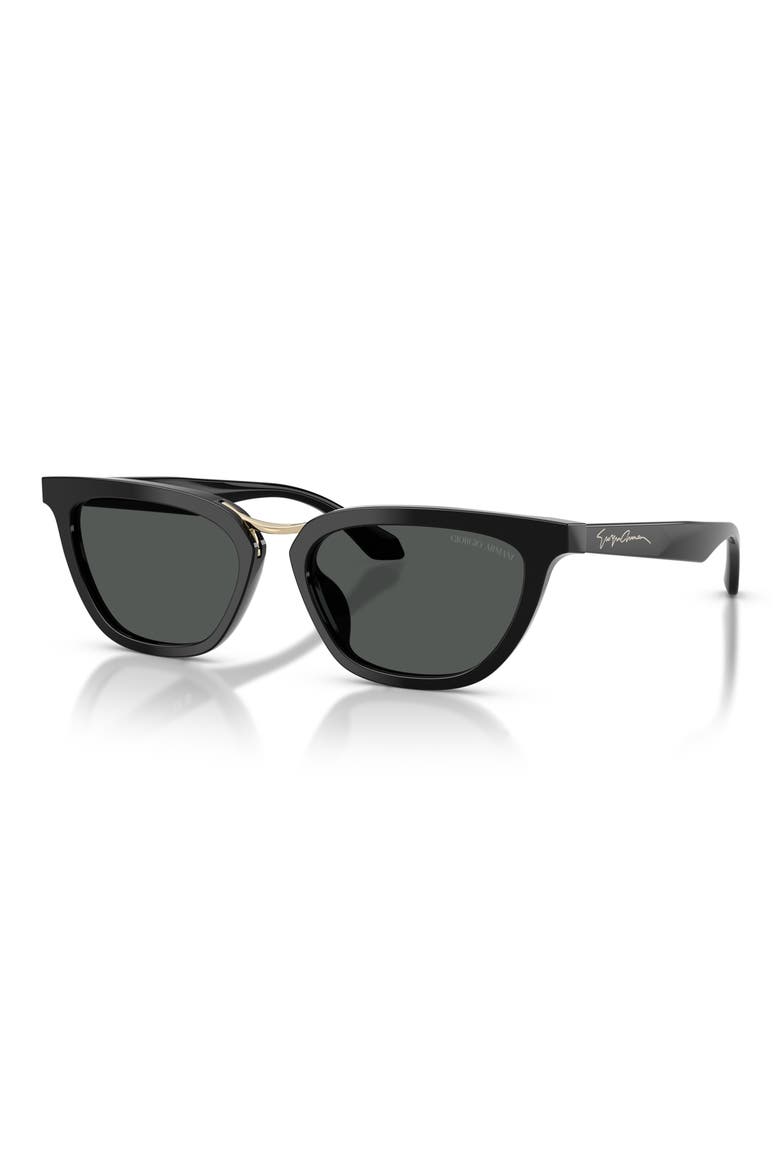 54mm Butterfly Sunglasses, Alternate, color, BLACK / DARK GREY
