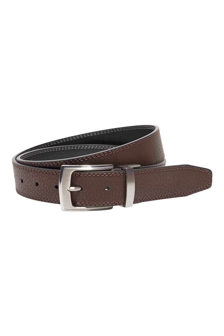 Double Stitched Reversible Belt, Main, color, BROWN