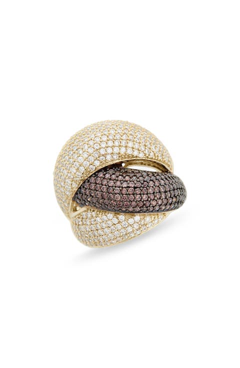 Cubic Zirconia Crossover Ring