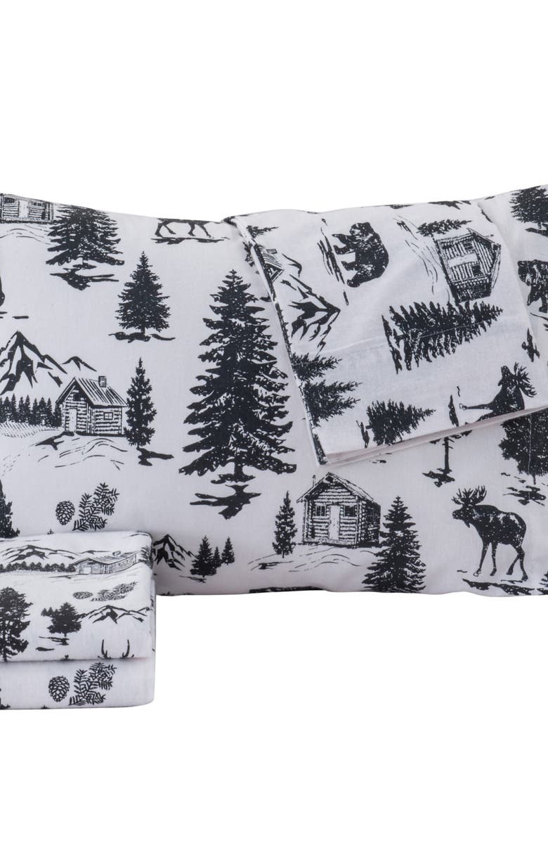 Woven & Weft Turkish Cotton Holiday Print Sheet Set, Alternate, color, December Frost