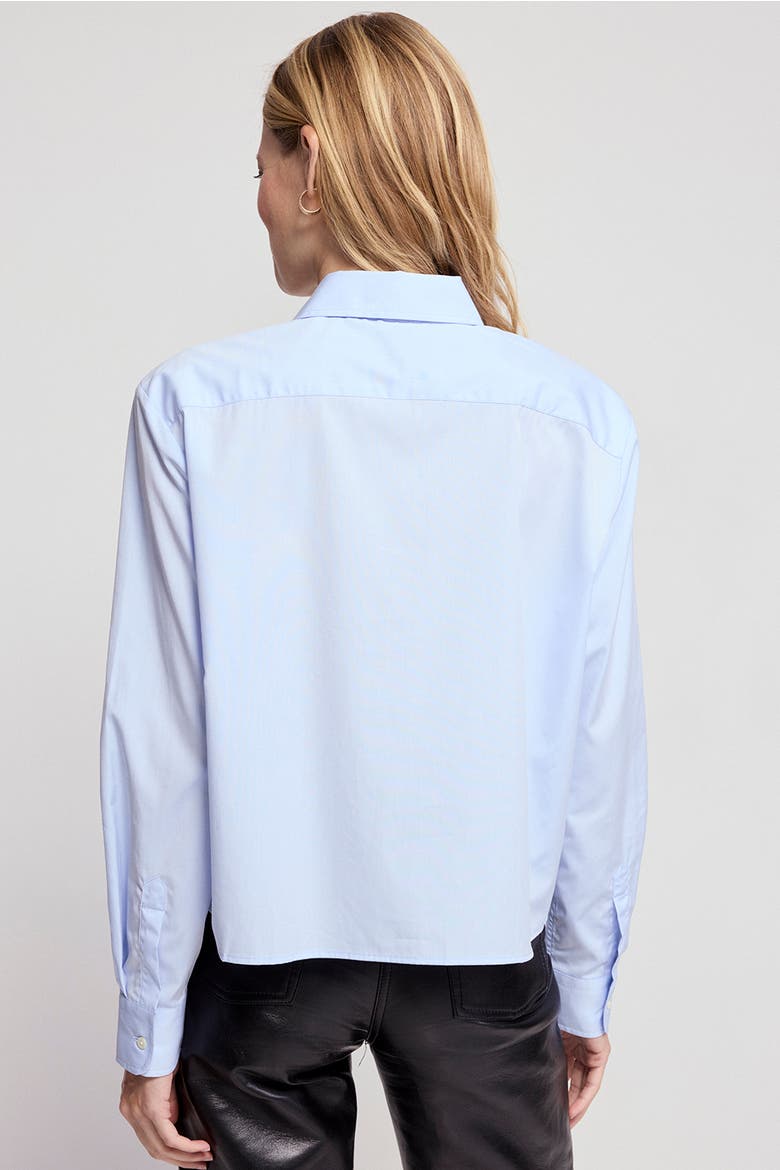 The Long Sleeve Boxy Crop Shirt, Alternate, color, Blue Dawn