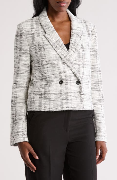 Bouclé Double Breasted Cropped Jacket
