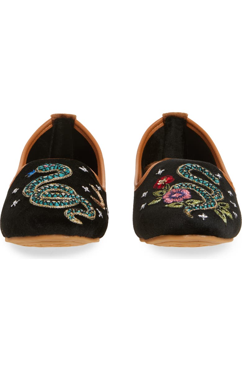 FUCHSIA Viper Mismatched Embroidered Loafer, Alternate, color, Black