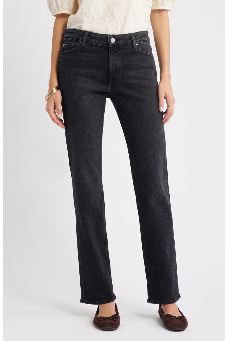 Mid Rise Straight Leg Jeans, Main, color, BLACK WASH