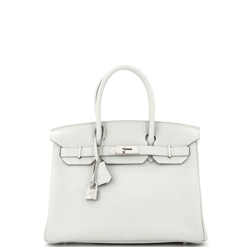 Pre-owned Hermes  Hermes Birkin Handbag Grey Clemence With Palladium Hardware 30 In Gray