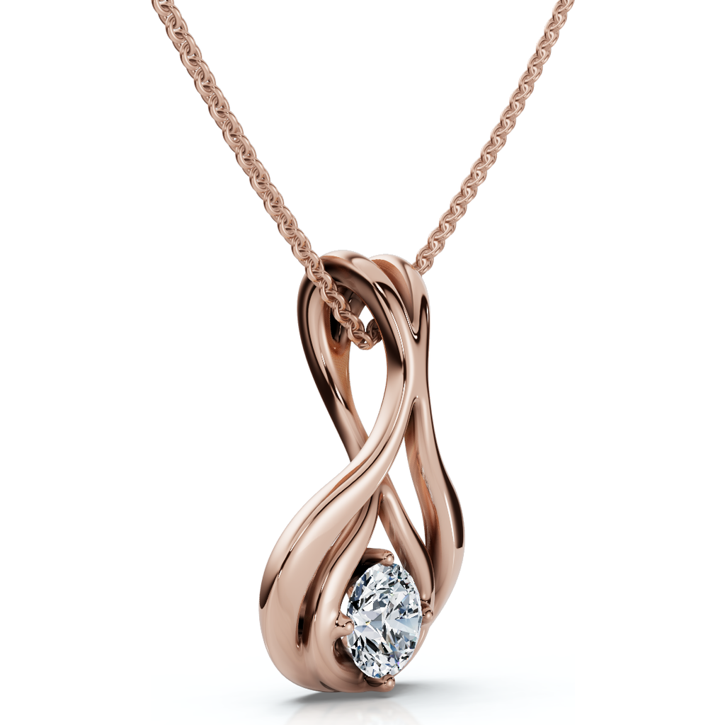 Bliss Diamond 1/5ct Solitaire Lotus Diamond Pendant 14k Gold 18" Necklace Lab Grown In Gold