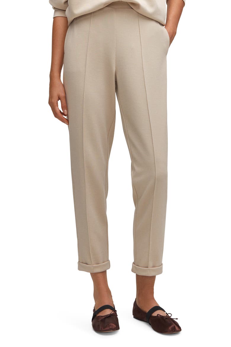 Seam Detail Cuff Lounge Pants, Main, color, BEIGE