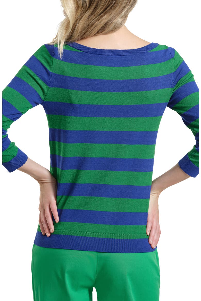 Stripe Scoop Neck Sweater, Alternate, color, BLUE/ GREEN
