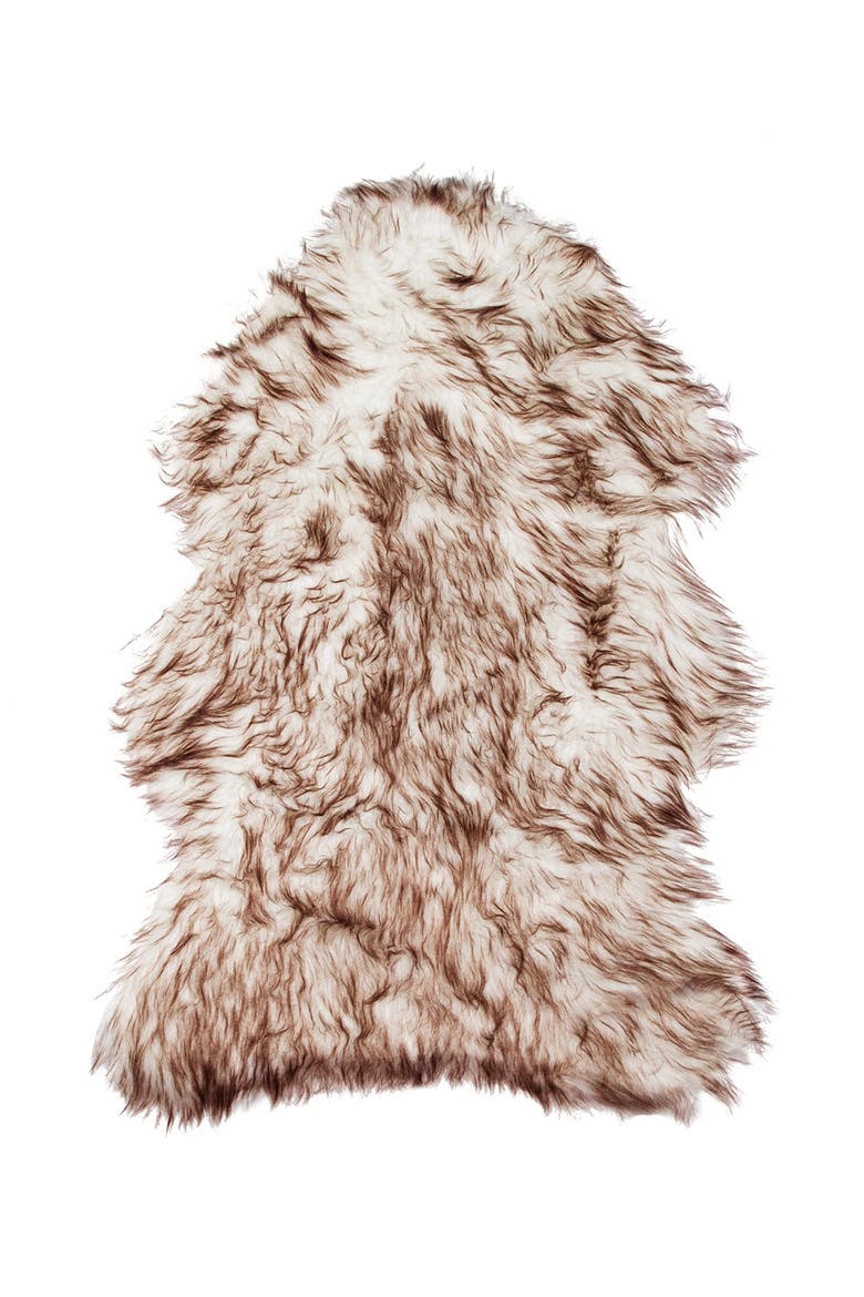 Faux Fur Gordon Rug - 2ft x 3ft - Gradient Chocolate, Main, color, gradient chocolate