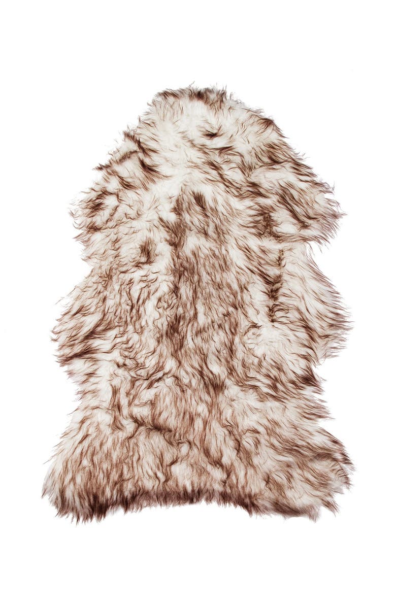 LUXE Faux Fur Gordon Rug - 2ft x 3ft - Gradient Chocolate, Main, color, 