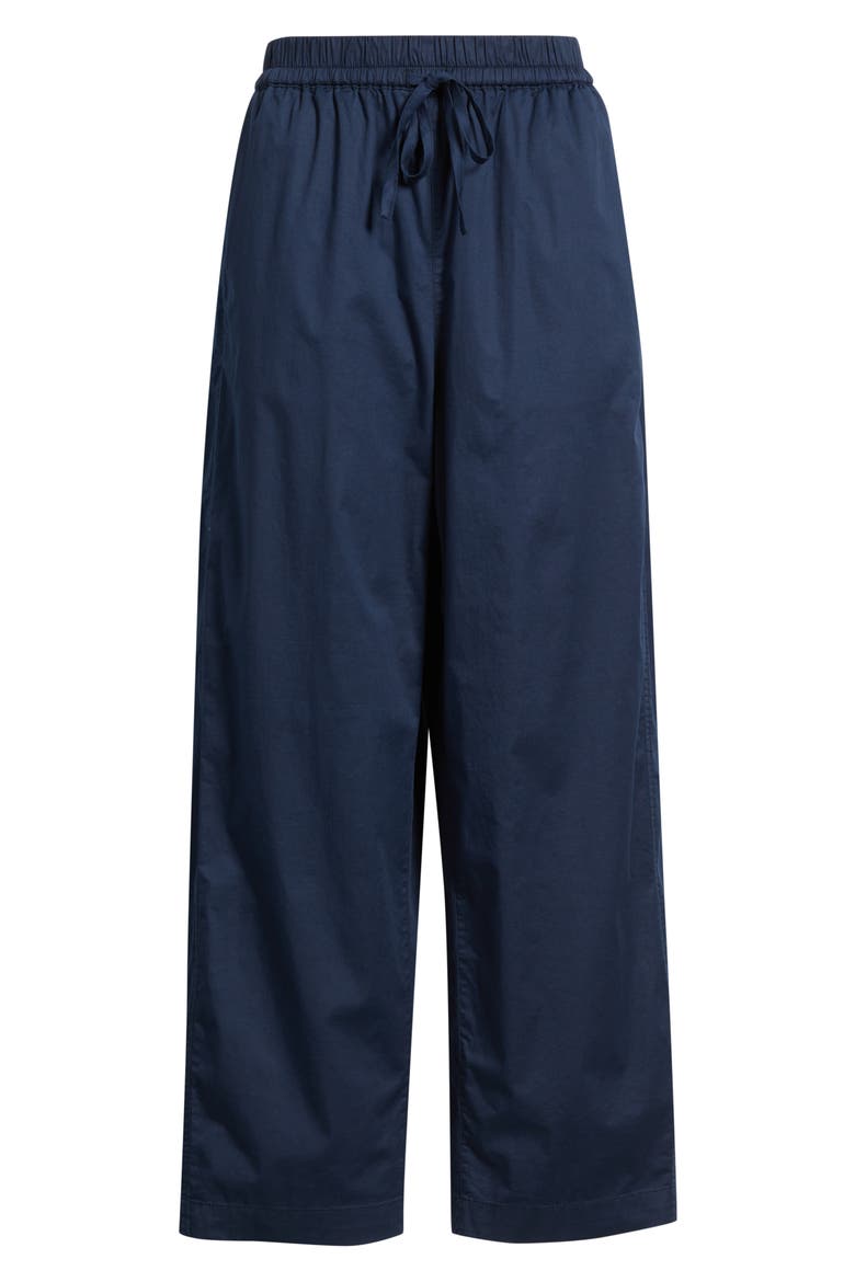 Stretch Cotton Drawstring Ankle Pants, Alternate, color, NAVY STILL