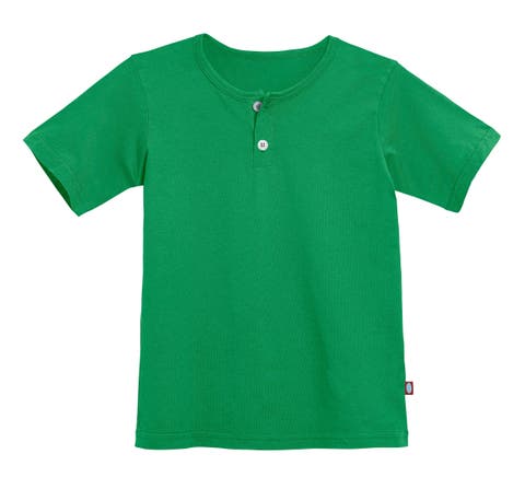 Boys Soft 100% Organic Cotton Jersey Short Sleeve Henley Tee (toddler, Little Kid, Big Kid)